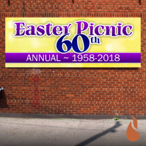 60th Annual Easter Picnic horizontal print banner