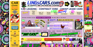 lings cars website bad design cluttered ugly